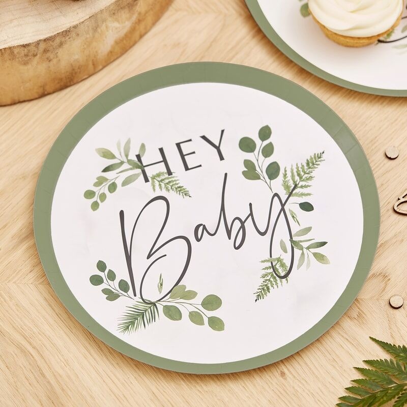 Ginger Ray Botanical Baby Plates