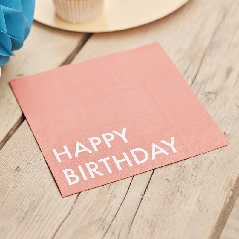 Ginger Ray - Brights Happy Birthday Paper Napkins