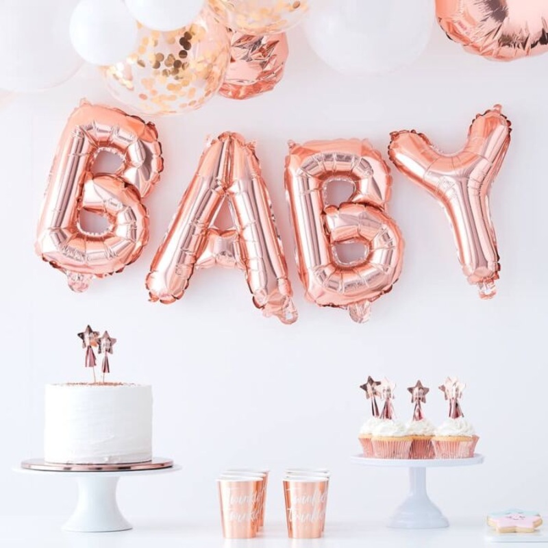 Ginger Ray Rose Gold Foil Baby Balloon Bunting