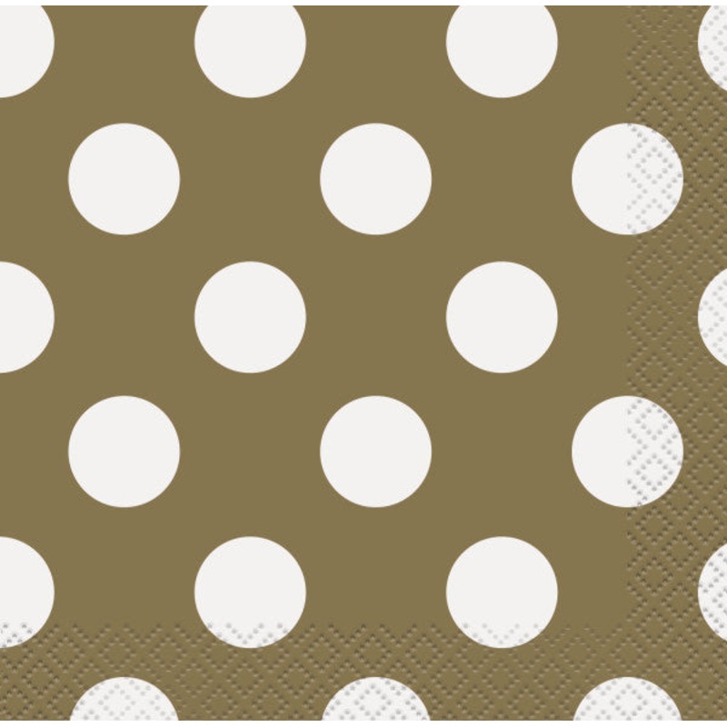 Gold Dots Beverage Napkins, 16ct