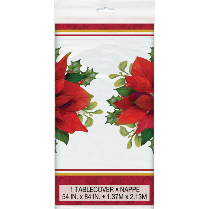 Holly Poinsettia Tablecover