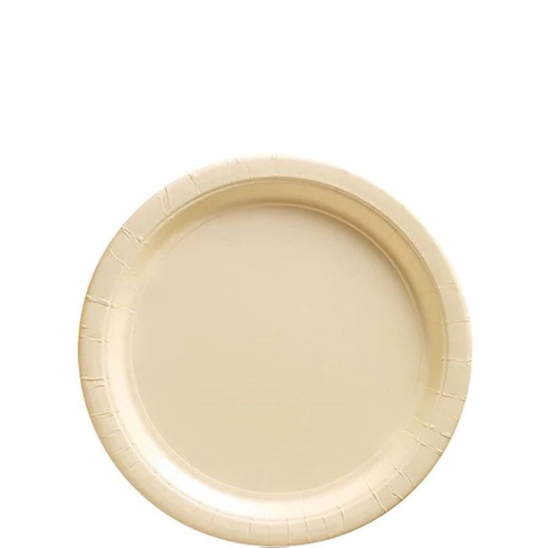 Ivory Solid Round 7" FSC Dessert Plates, 20ct