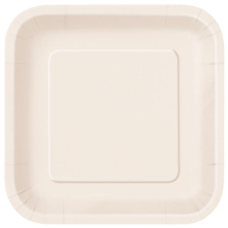Ivory Square 9" Dinner Plates, 14ct