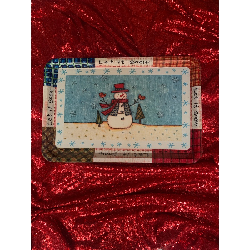 Let It Snow Christmas Serving Tray