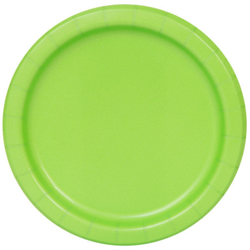 Lime Green Solid Round 7" FSC Dessert Plates, 20ct