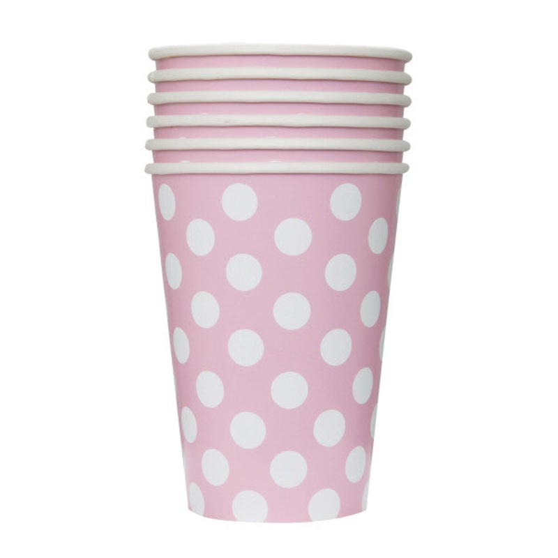 Lovely Pink Dots 12oz Paper Cups - 6ct
