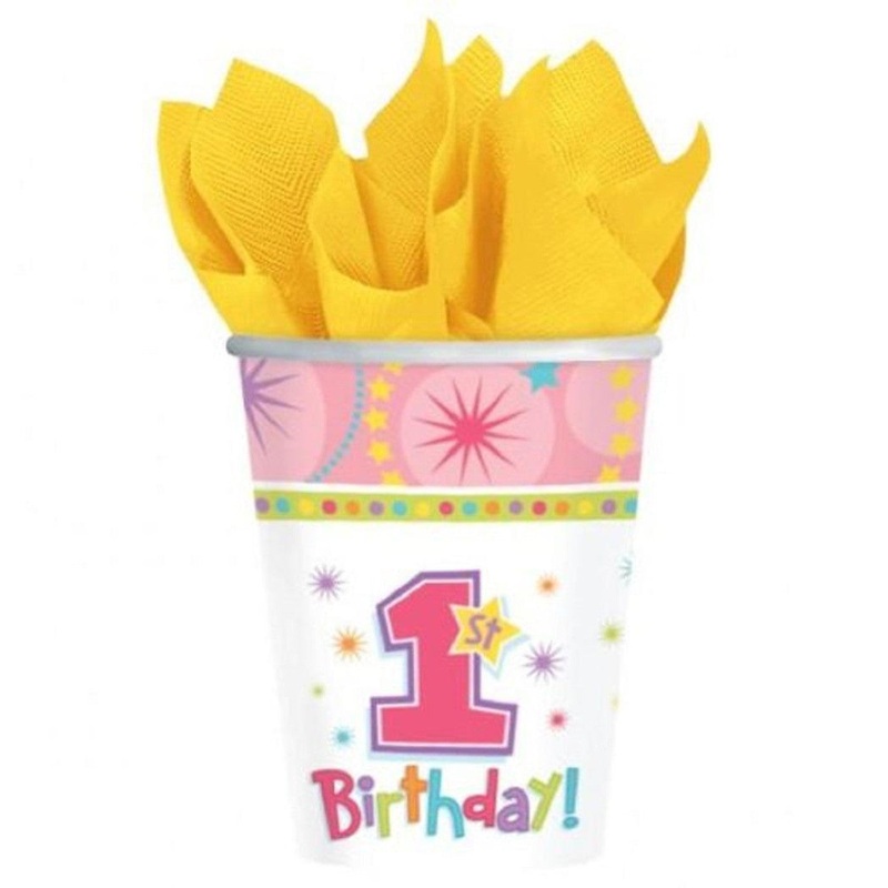 One - Derful Birthday Girl Paper Cups