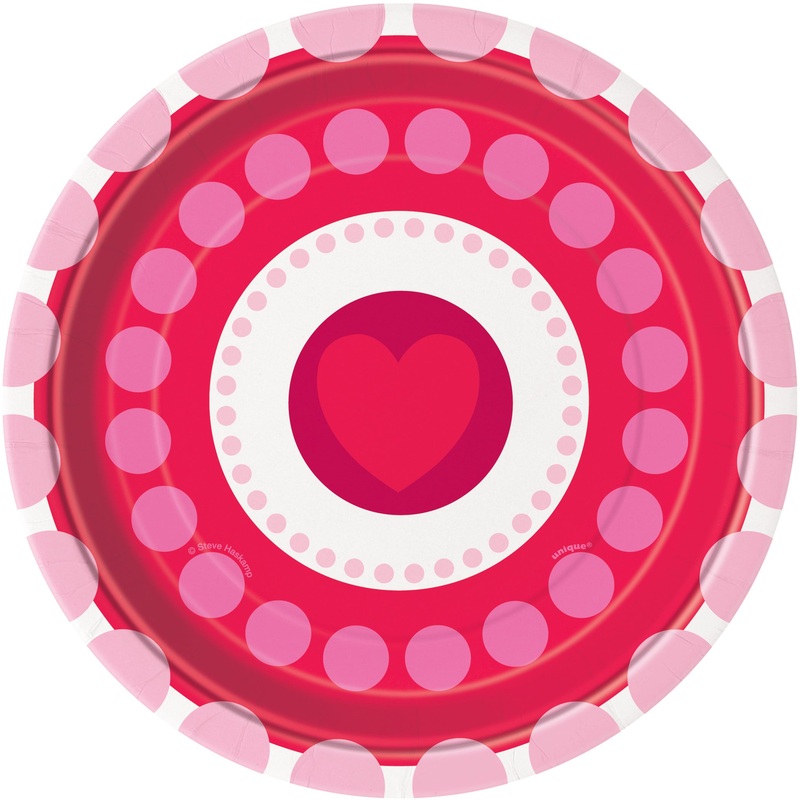 Radiant Hearts Round 7" Dessert Plates, 8ct