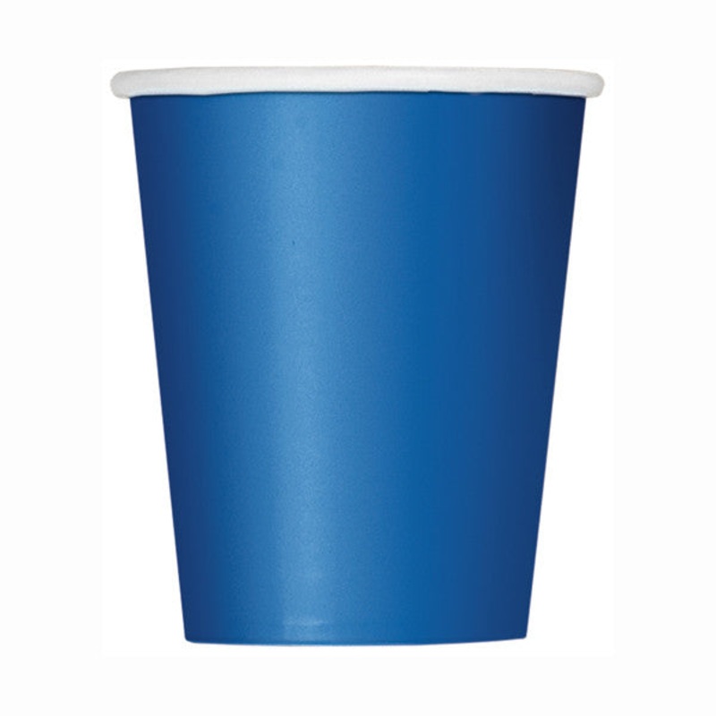 Royal Blue Solid FSC 9oz Paper Cups, 14ct