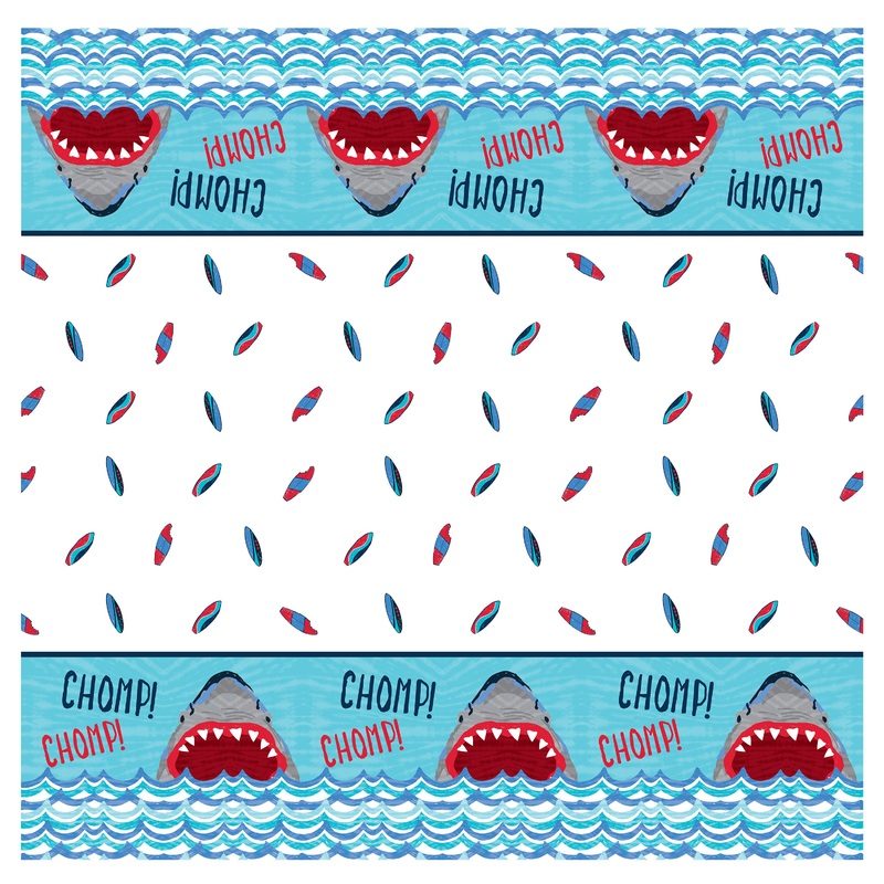 Shark Party Rectangular Plastic Table Cover, 54"x84"