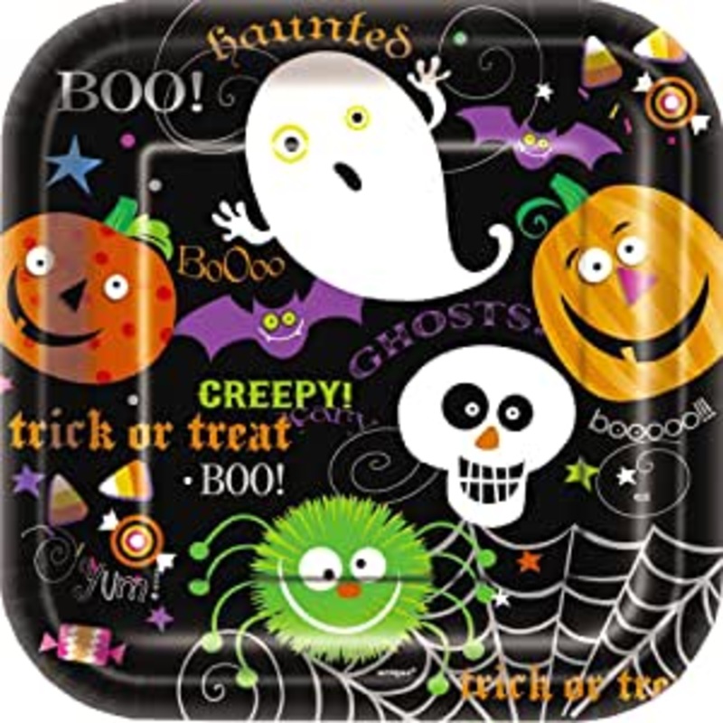Spooky Smiles Square Dessert Plates (10ct)