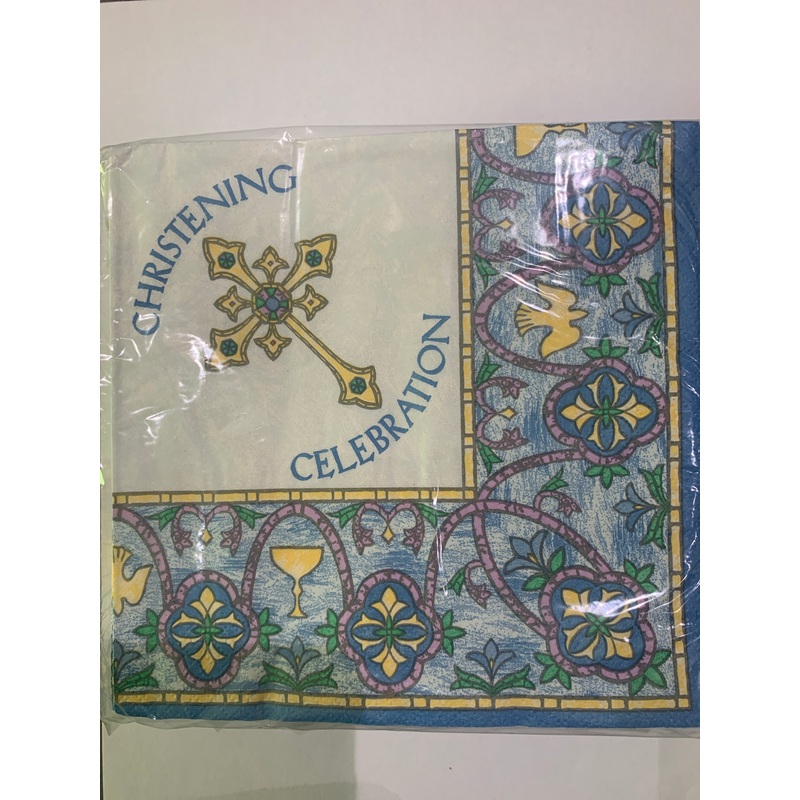 Stained Glass Christening Napkins - 36ct