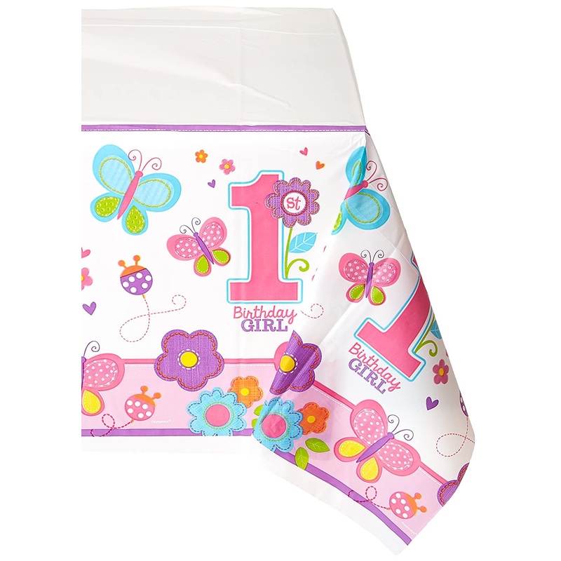 Sweet Birthday Girl Plastic Table Cover (54in x 102in)