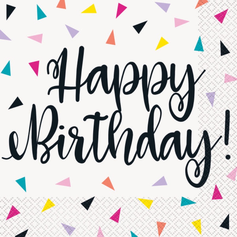 Triangle Confetti Birthday Luncheon Napkins, 16ct