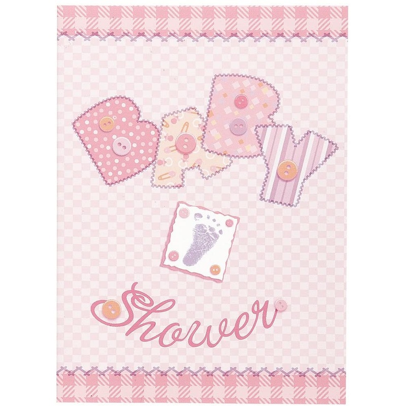 Baby Pink Stitching Invites (8ct)