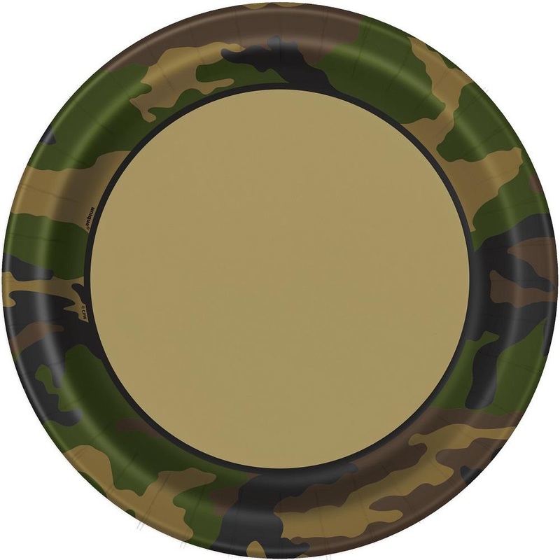 Camouflage Party Plates Pack of 8