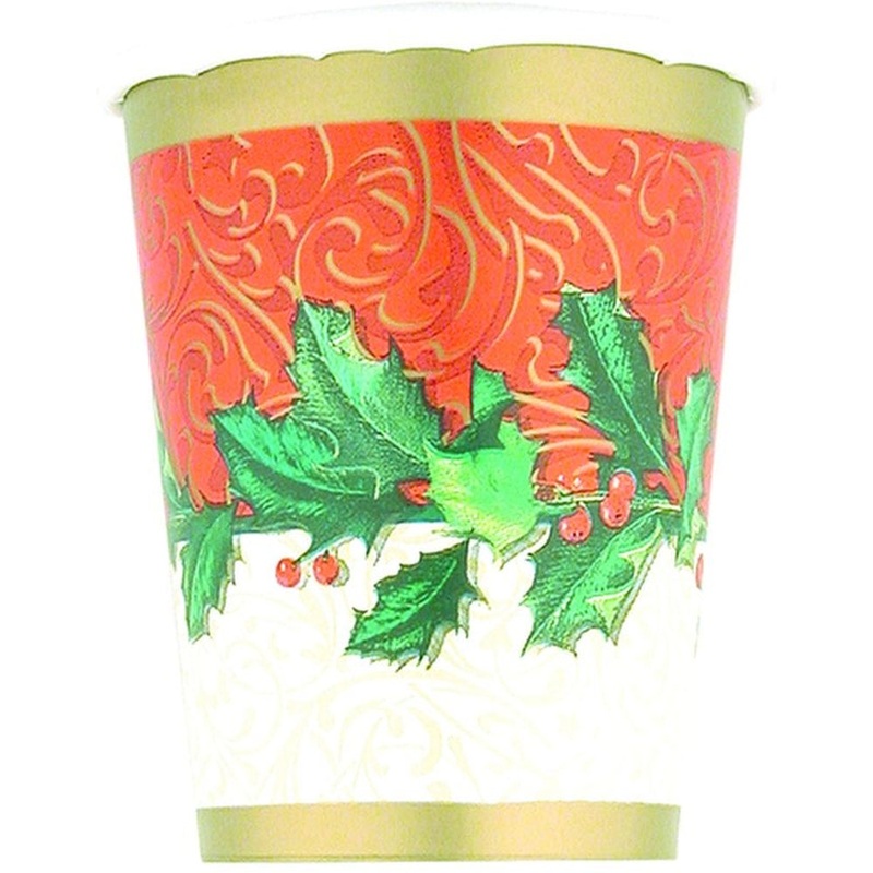 Christmas Holly Paper Cups (8ct)