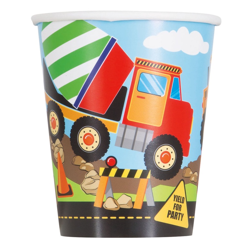 Construction Party 9oz FSC Paper Cups, 8ct