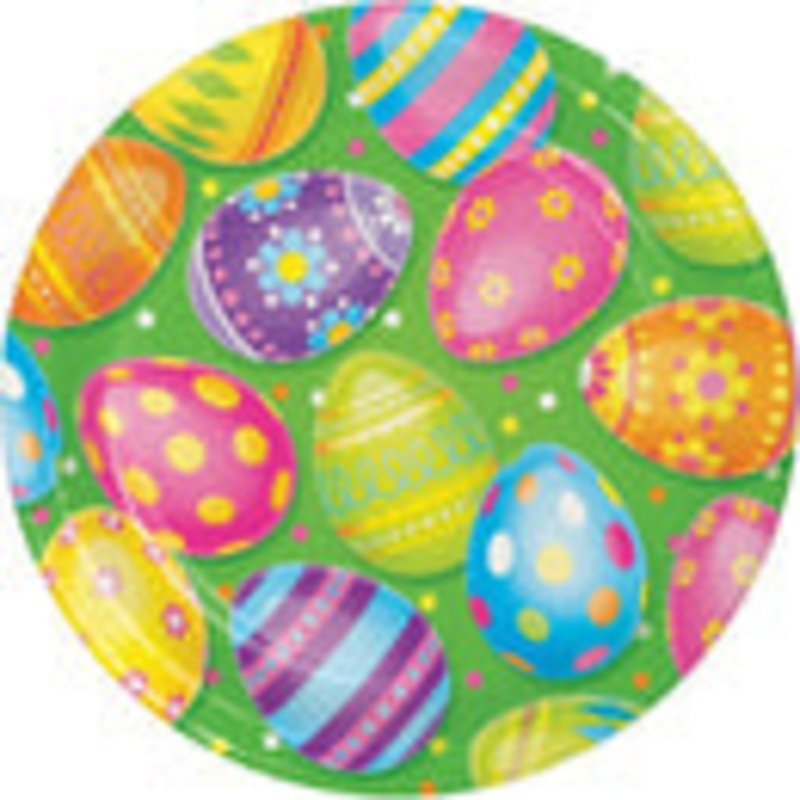 Easter Eggs 9" Paper Dinner Plates