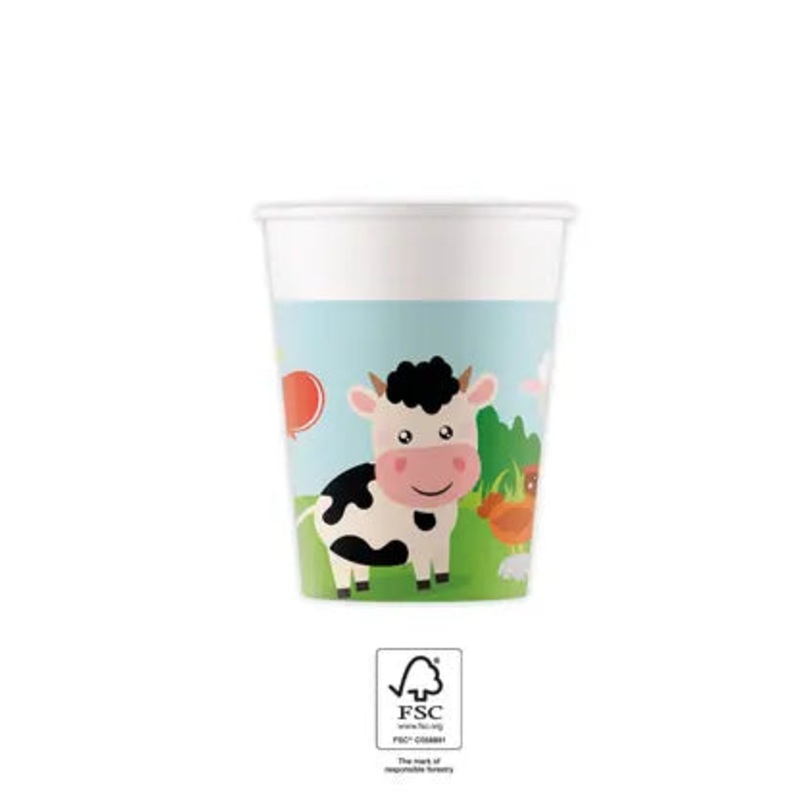 Farm Party Paper Cups 200 ml FSC.