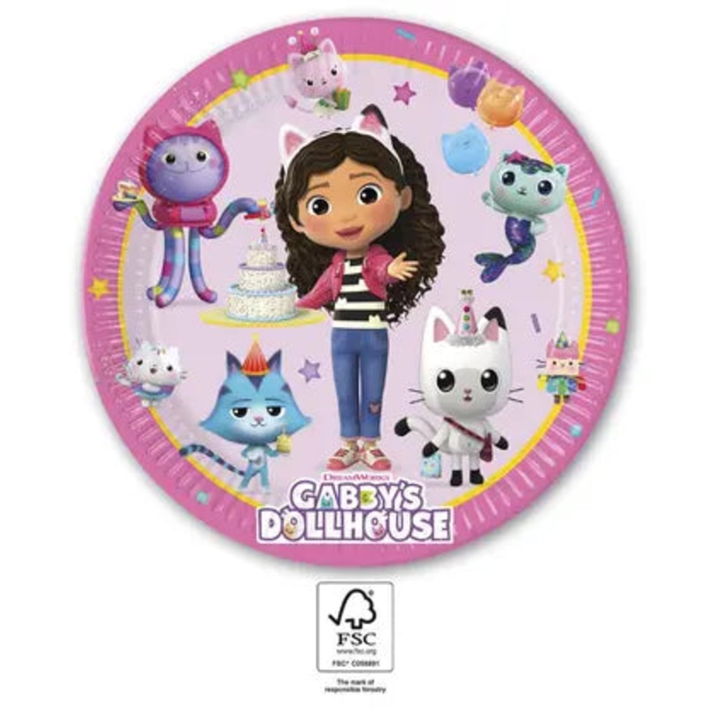 Gabby's Dollhouse FSC Paper Plates 23cm - 8ct