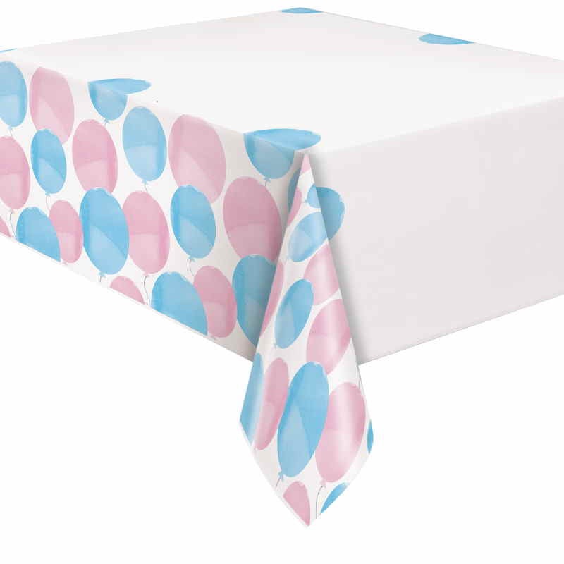 Gender Reveal Table Cloth: Plastic Tablecover 137 x 213cm
