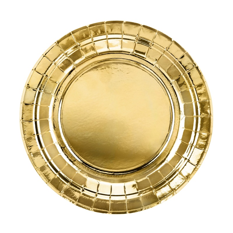 Gold Foil Round Dinner Plates - 6ct