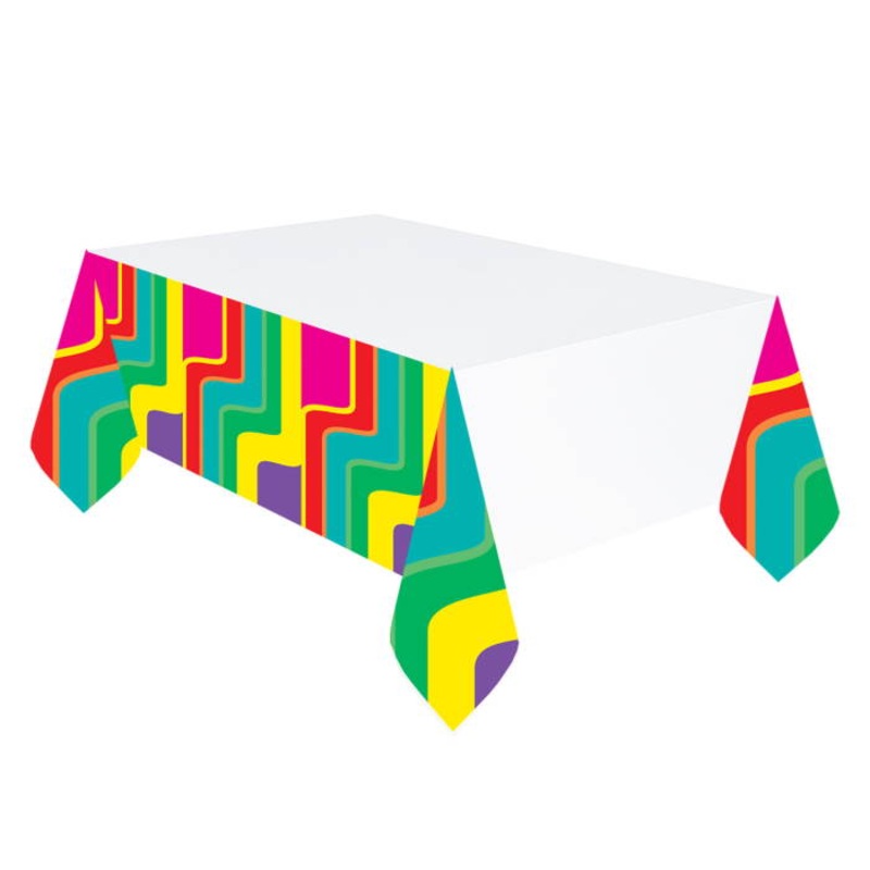Good Vibes Retro Party Tablecover Tablecloth 137 x 259cm