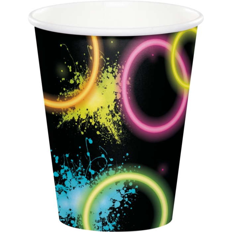 Neon Paper Cups: Glow Party Cups Pack of 8