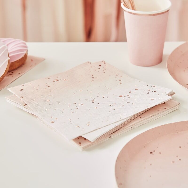OMBRE ROSE GOLD NAPKINS