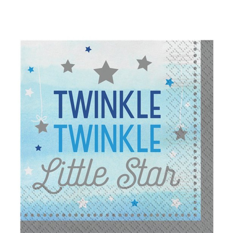 One Little Star Boy Lunch Napkins (16pk)