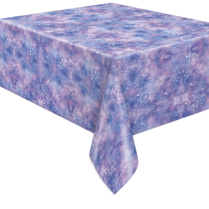 Purple Galaxy Plastic Tablecover 137 x 213cm