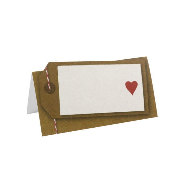 Rustic | Kraft | Heart Wedding Table Place Cards Pack of 50