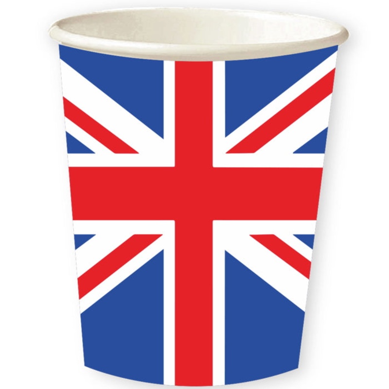 Union Jack Great Britain Party Cups Pack of 8
