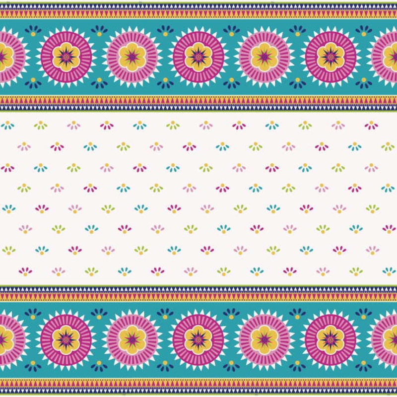 Boho Mexican Tablecloth: Plastic Tablecover 137 x 213cm