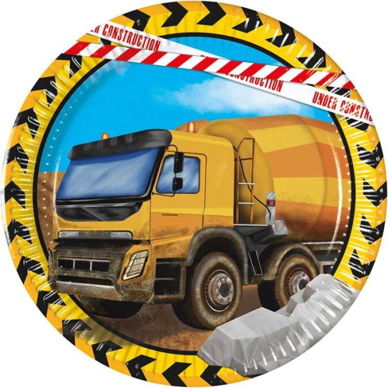Construction Paper Plates Pack of 8