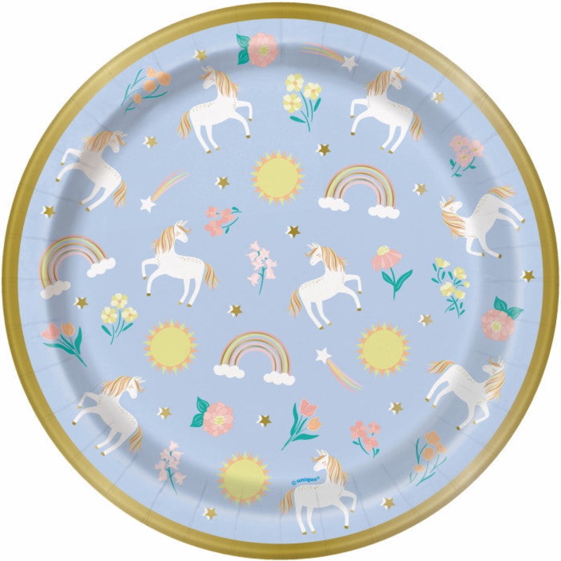 Dainty Unicorn Paper Plates 23cm Pack of 8
