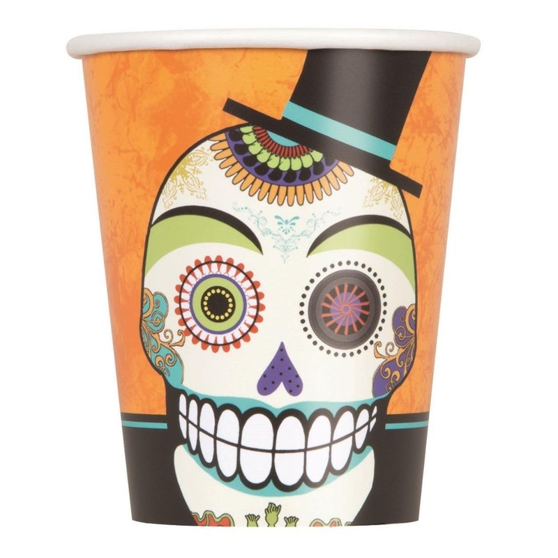 Day of the Dead Paper Cups Pack of 8