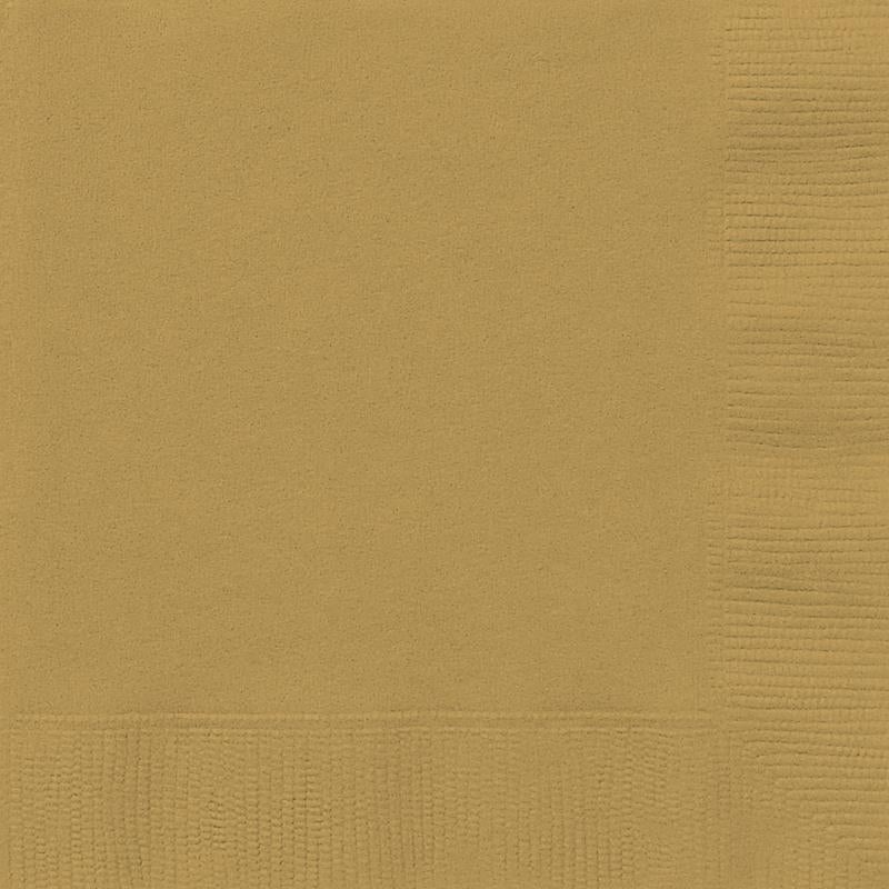 Gold Party Napkins: Bulk Gold Serviettes Pack of 50