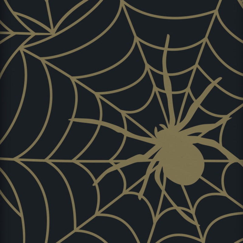 Gold Spider Web Halloween Tablecloth 138 x 213cm
