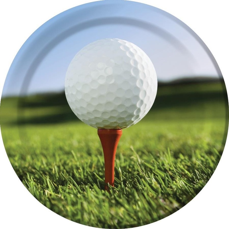 Golf Paper Plates 23cm Pack of 8