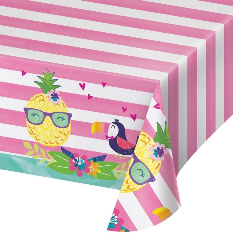 Pineapple Plastic Party Tablecloth 137 x 259cm