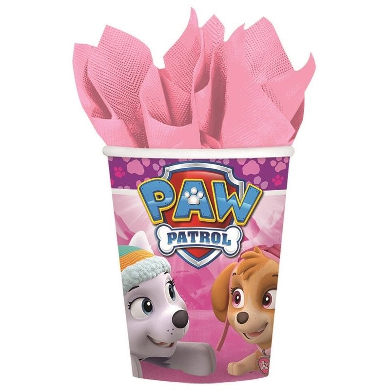 Pink Paw Patrol Paper Cups Pack of 8