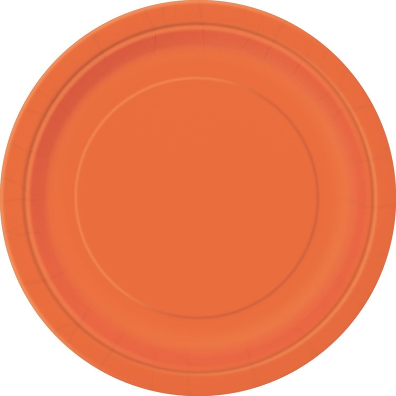 Pumpkin Orange Paper Plates Pack of 16
