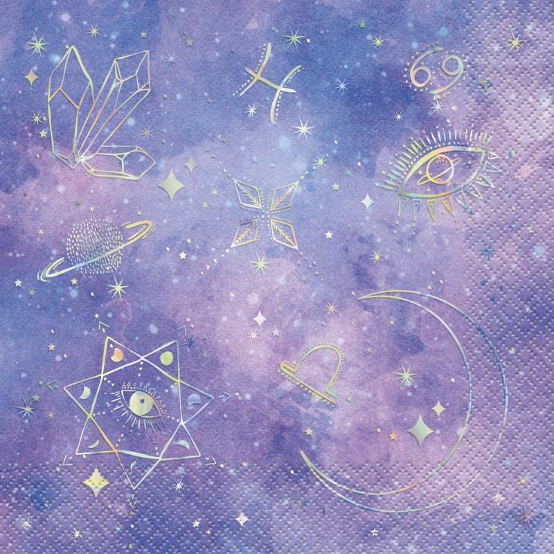 Purple Galaxy Lunch Napkins Pack of 16