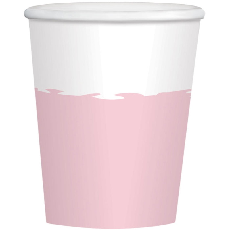 Rose Gold Blush Pink Paper Cups Pack of 8