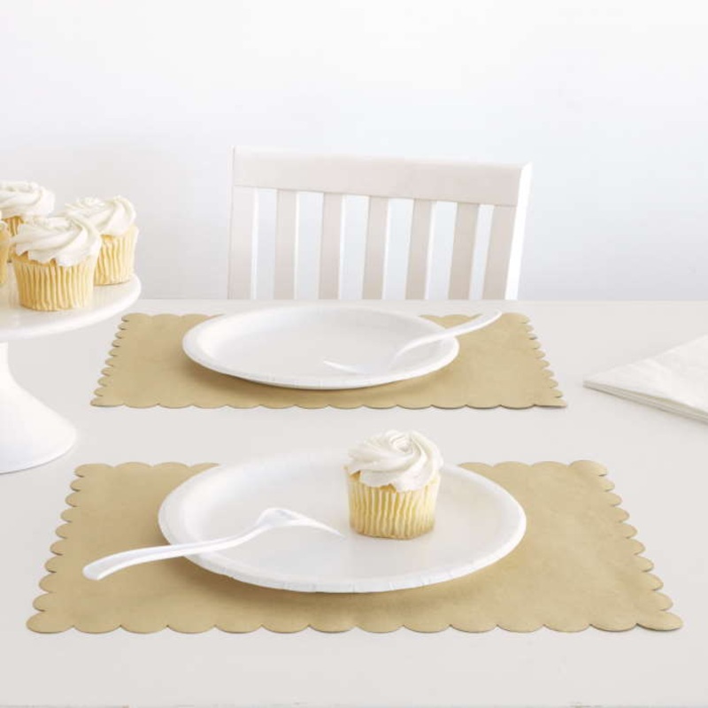 Scalloped Placemats Kraft Paper Pack of 8