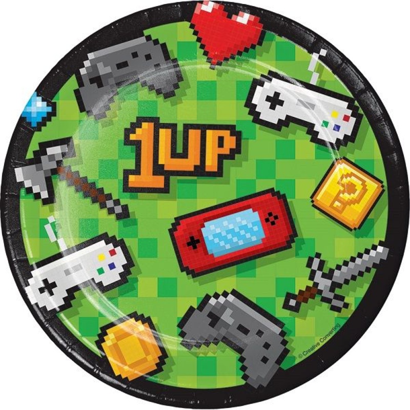 Small Gaming Paper Plates Pack of 8