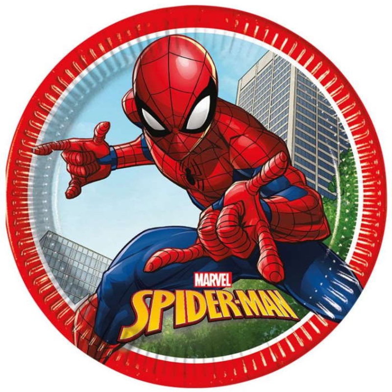 Spiderman Paper Plates Crime Fighter Pack of 8