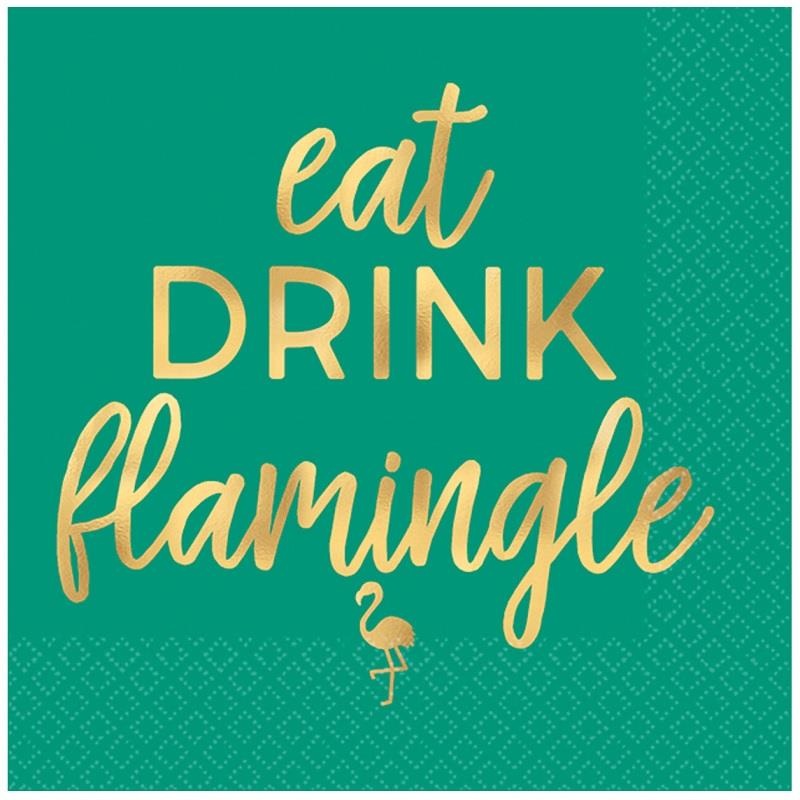 Summer Napkins Eat Drink Flamingle Pack of 16